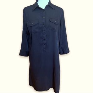 - Black shirt shirt dress 2/4 foldable sleeves Sz XL
